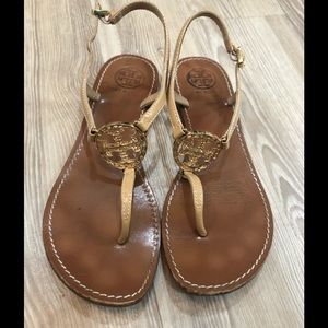 Tory Burch Violet Logo Flat Thong Sandal